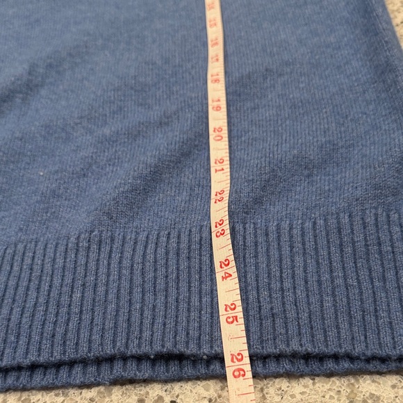 J. Crew Factory Men's Large Blue Knit Crewneck Sweater Lambswool Blend - Picture 5 of 6